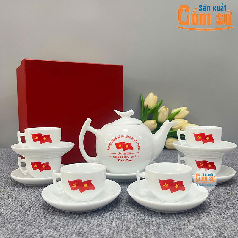 bo-am-chen-su-trang-dang-buoi-canh-in-logo-lam-qua-tang Bộ ấm chén sứ trắng dáng bưởi cành in logo làm quà tặng