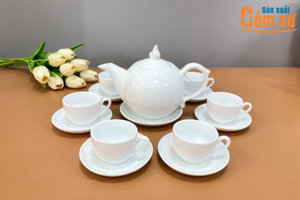 Ấm chén quà tặng Bát Tràng bưởi lửa Ấm chén quà tặng Bát Tràng bưởi lửa