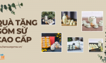 Bộ quà tặng gốm sứ cao cấp 9 món - quà tặng gốm sứ bát tràng