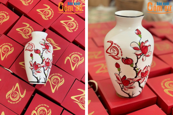 Quà tặng đại hội đảng lọ hoa gốm sứ Quà tặng đại hội đảng lọ hoa gốm sứ