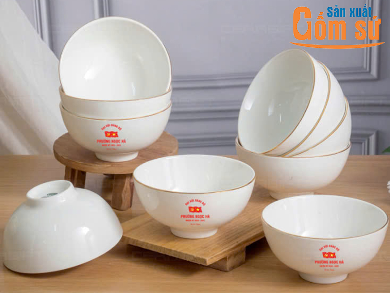 Sản xuất bộ b&aacute;t đĩa in logo l&agrave;m qu&agrave; tặng