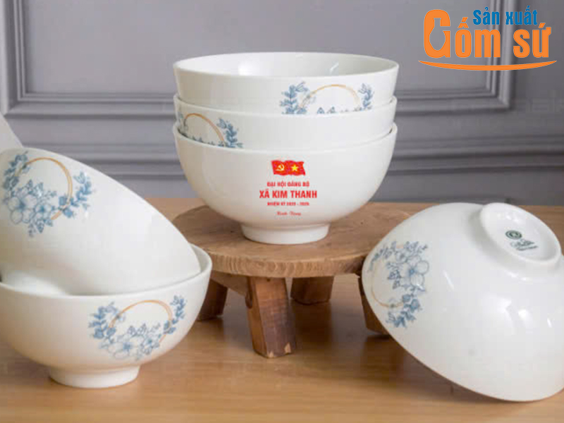 Bộ b&aacute;t đĩa in nung decal l&agrave;m qu&agrave; tặng 
