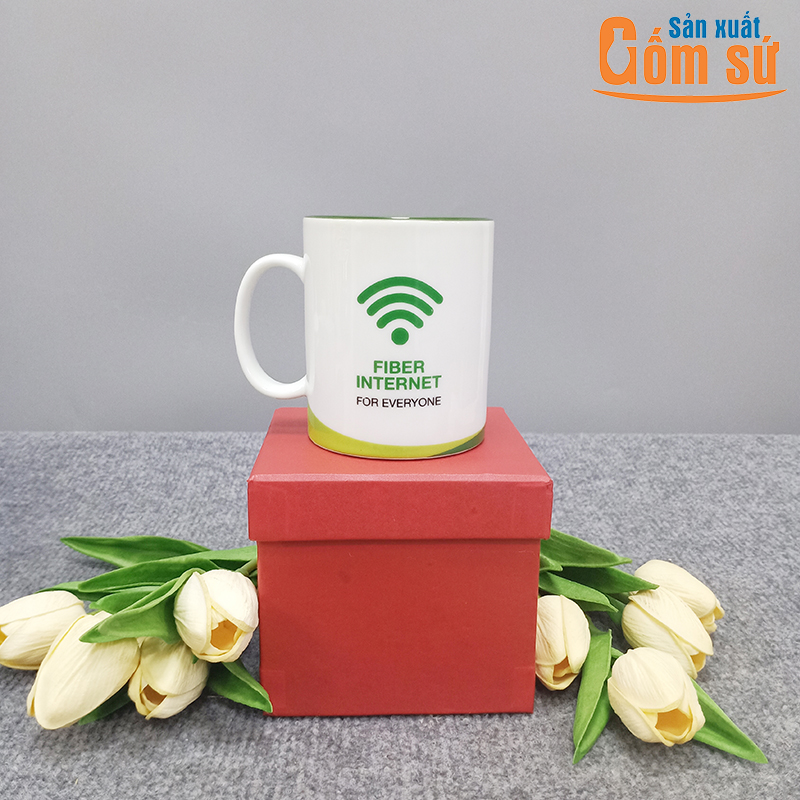 Sản xuất ly sứ in logo l&agrave;m qu&agrave; tặng doanh nghiệp